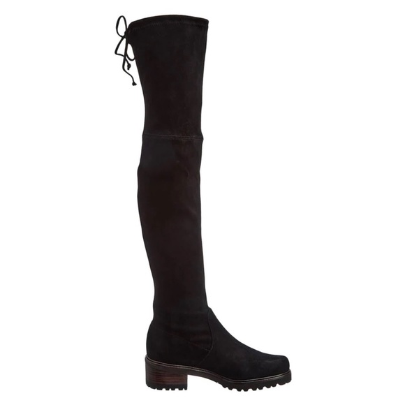 Stuart Weitzman Over The Knee Boots Suede Leather Low Block Heel Lug Sole 9 B - Picture 1 of 10
